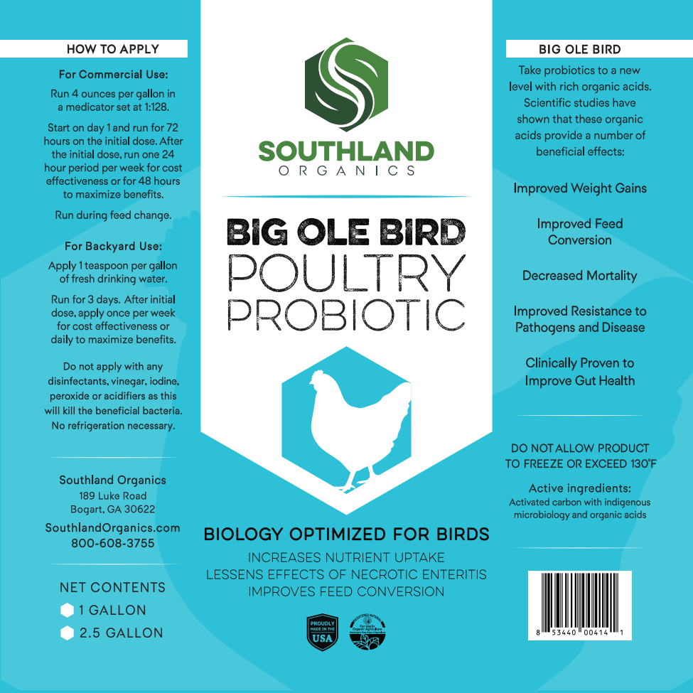 Big Ole Bird Poultry Probiotics Label